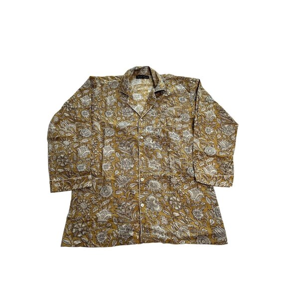 Nicole Traub Vintage Button Front Shirt in Yellow White - Picture 1 of 3